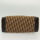 Christian Dior Trotter Canvas Hand Bag Brown Gold Auth 140092-5