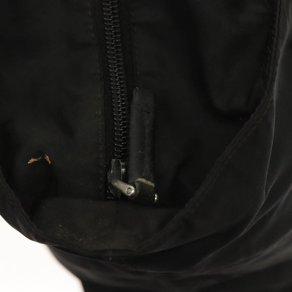 PRADA Tote Bag Nylon Black Silver Auth 140097