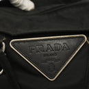 PRADA Tote Bag Nylon Black Silver Auth 140097-17