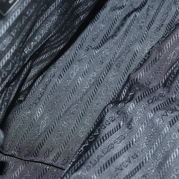 PRADA Tote Bag Nylon Black Silver Auth 140097