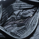 PRADA Tote Bag Nylon Black Silver Auth 140097-21