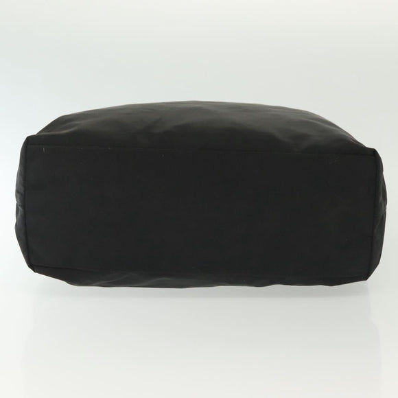 PRADA Tote Bag Nylon Black Silver Auth 140097