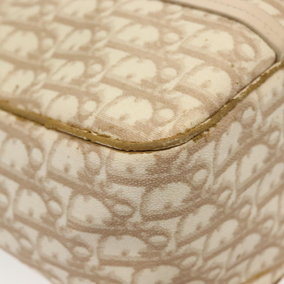 Christian Dior Trotter Canvas Romantic Chain Tote Bag PVC Beige Auth 140098
