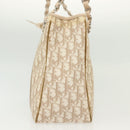 Christian Dior Trotter Canvas Romantic Chain Tote Bag PVC Beige Auth 140098-3