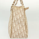 Christian Dior Trotter Canvas Romantic Chain Tote Bag PVC Beige Auth 140098-4