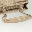 Christian Dior Trotter Canvas Romantic Chain Tote Bag PVC Beige Auth 140098-7