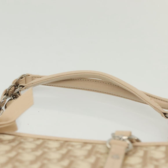 Christian Dior Trotter Canvas Romantic Chain Tote Bag PVC Beige Auth 140098