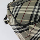 BURBERRY Nova Check Blue Label Shoulder Bag Canvas Black Silver Auth 140100-12