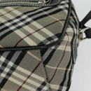 BURBERRY Nova Check Blue Label Shoulder Bag Canvas Black Silver Auth 140100-13