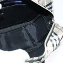 BURBERRY Nova Check Blue Label Shoulder Bag Canvas Black Silver Auth 140100-17