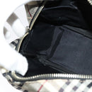 BURBERRY Nova Check Blue Label Shoulder Bag Canvas Black Silver Auth 140100-18