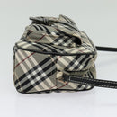 BURBERRY Nova Check Blue Label Shoulder Bag Canvas Black Silver Auth 140100-5
