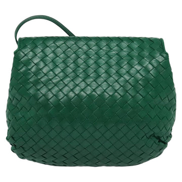 BOTTEGA VENETA INTRECCIATO Shoulder Bag Leather Green Gold Auth 140101 - 0