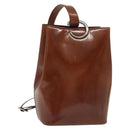 CARTIER Shoulder Bag Enamel Brown Silver Auth 140103-1