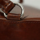 CARTIER Shoulder Bag Enamel Brown Silver Auth 140103-10