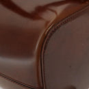 CARTIER Shoulder Bag Enamel Brown Silver Auth 140103-11