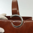 CARTIER Shoulder Bag Enamel Brown Silver Auth 140103-15