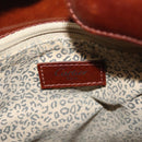 CARTIER Shoulder Bag Enamel Brown Silver Auth 140103-16