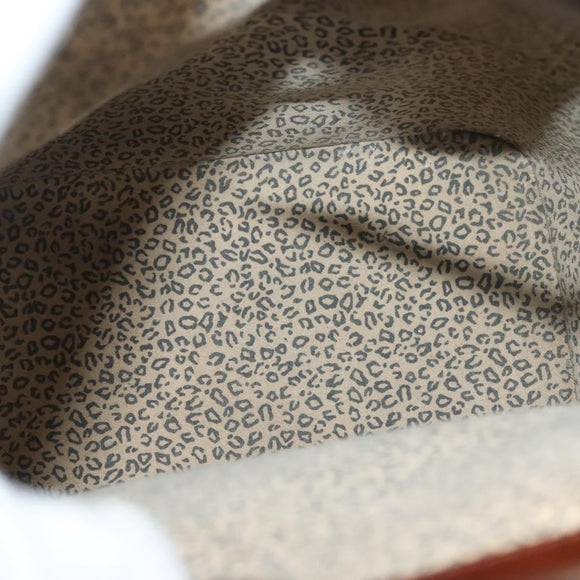 CARTIER Shoulder Bag Enamel Brown Silver Auth 140103