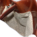 CARTIER Shoulder Bag Enamel Brown Silver Auth 140103-18