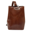 CARTIER Shoulder Bag Enamel Brown Silver Auth 140103-2