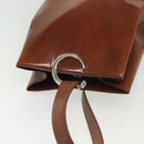 CARTIER Shoulder Bag Enamel Brown Silver Auth 140103-6