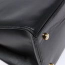 Salvatore Ferragamo Gancini Shoulder Bag Leather Black Gold Auth 140104-11