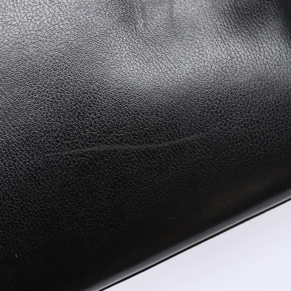 Salvatore Ferragamo Gancini Shoulder Bag Leather Black Gold Auth 140104