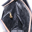 Salvatore Ferragamo Gancini Shoulder Bag Leather Black Gold Auth 140104-19