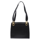 Salvatore Ferragamo Gancini Shoulder Bag Leather Black Gold Auth 140104-2