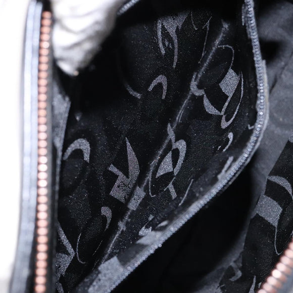 Salvatore Ferragamo Gancini Shoulder Bag Leather Black Gold Auth 140104