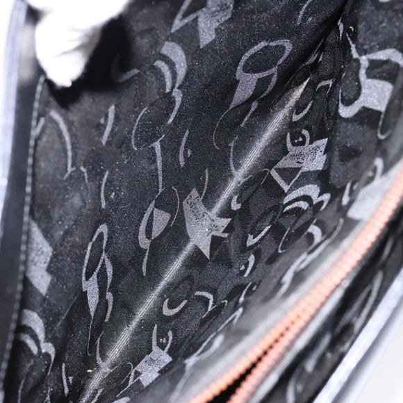 Salvatore Ferragamo Gancini Shoulder Bag Leather Black Gold Auth 140104