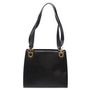 Salvatore Ferragamo Gancini Shoulder Bag Leather Black Gold Auth 140104-3