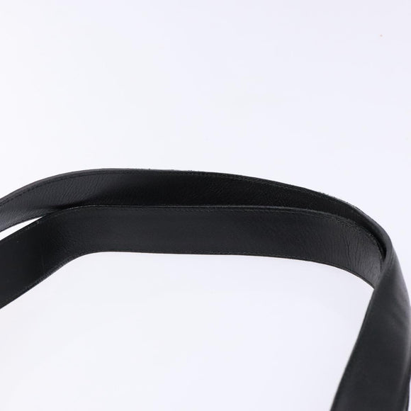 Salvatore Ferragamo Gancini Shoulder Bag Leather Black Gold Auth 140104