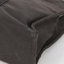 HERMES Her Line MM Hand Bag Canvas Gray Silver Auth 140106-10