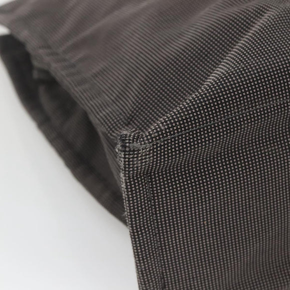 HERMES Her Line MM Hand Bag Canvas Gray Silver Auth 140106