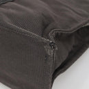 HERMES Her Line MM Hand Bag Canvas Gray Silver Auth 140106-12