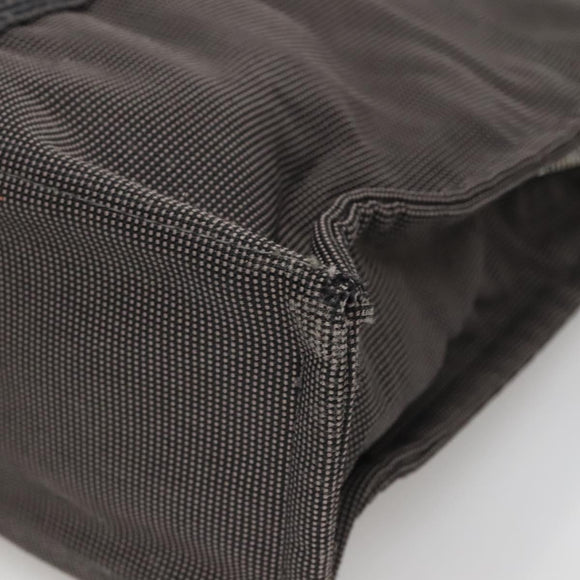 HERMES Her Line MM Hand Bag Canvas Gray Silver Auth 140106