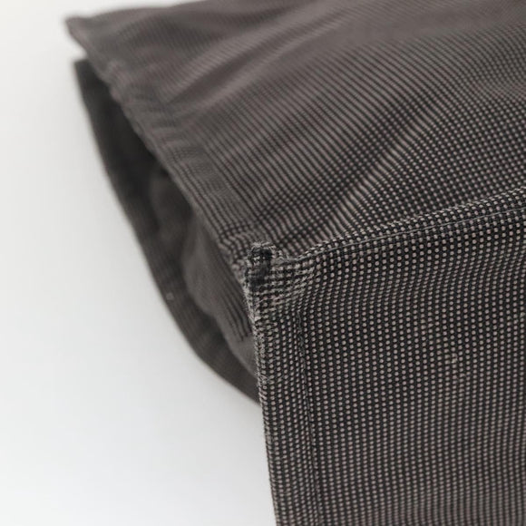 HERMES Her Line MM Hand Bag Canvas Gray Silver Auth 140106