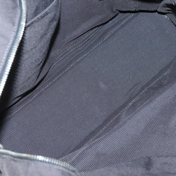 HERMES Her Line MM Hand Bag Canvas Gray Silver Auth 140106