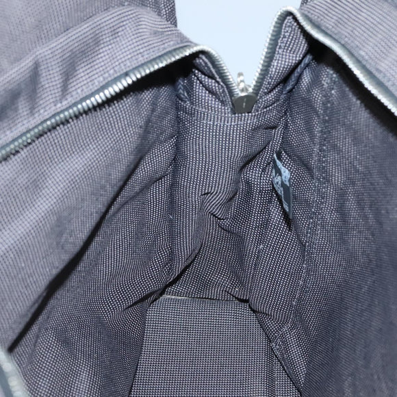 HERMES Her Line MM Hand Bag Canvas Gray Silver Auth 140106