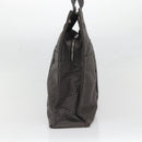 HERMES Her Line MM Hand Bag Canvas Gray Silver Auth 140106-4