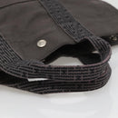 HERMES Her Line MM Hand Bag Canvas Gray Silver Auth 140106-7