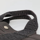 HERMES Her Line MM Hand Bag Canvas Gray Silver Auth 140106-8