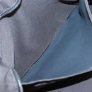 HERMES Her Line MM Hand Bag Canvas Gray Silver Auth 140107-18