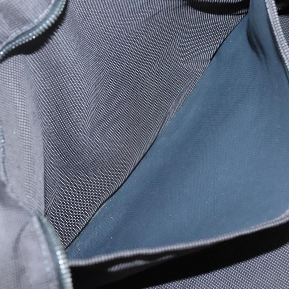 HERMES Her Line MM Hand Bag Canvas Gray Silver Auth 140107