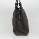 HERMES Her Line MM Hand Bag Canvas Gray Silver Auth 140107-4