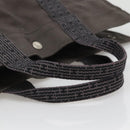 HERMES Her Line MM Hand Bag Canvas Gray Silver Auth 140107-7