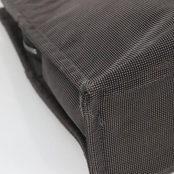 HERMES Her Line MM Hand Bag Canvas Gray Silver Auth 140108