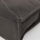 HERMES Her Line MM Hand Bag Canvas Gray Silver Auth 140108-15